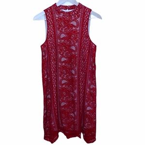 EUC Love, Fire Lace Overlay Sleeveless Halter Dress